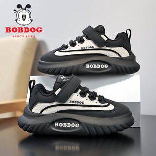 巴布豆童鞋男童鞋子2025年秋冬新款皮面防水小男孩板鞋儿童运动鞋