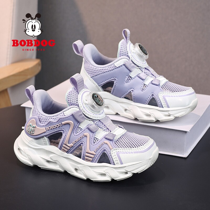 巴布豆女童单网运动鞋2026夏季新款透气镂空小女孩网鞋儿童跑步鞋