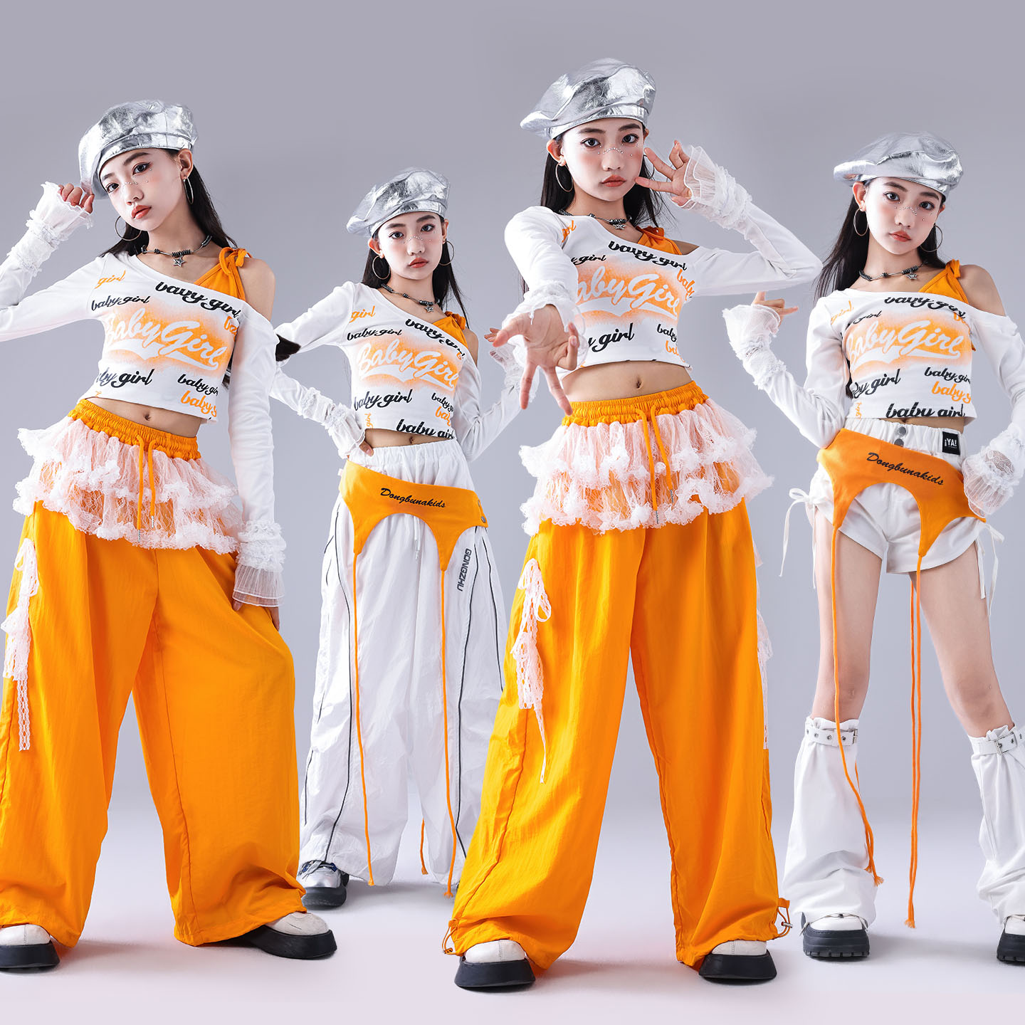 爵士舞服装女童潮酷时髦儿童多巴胺走秀潮服少儿爵士演出服女团酷