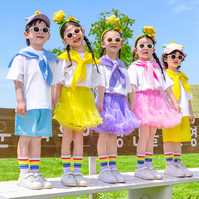儿童朗诵演出服合唱幼儿园舞蹈啦啦队表演小学生运动会开幕式服装