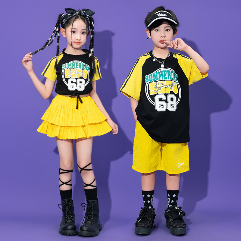 六一儿童演出服啦啦队小学生运动会服装女童爵士舞hiphop街舞潮服