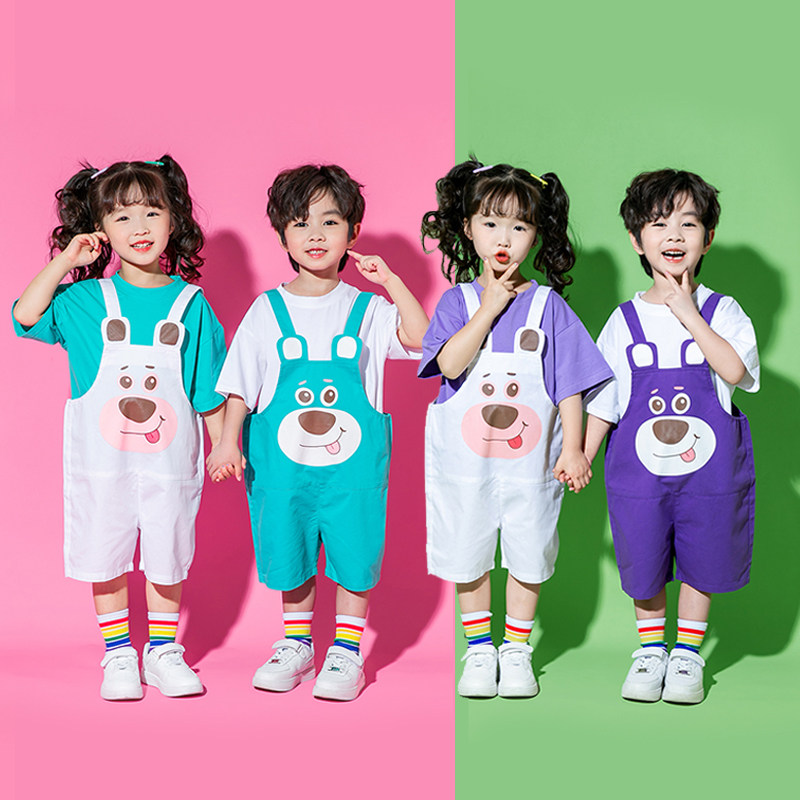 六一儿童唱幼儿园毕业照班服啦啦队表演服装可爱背带裤夏,童装/婴儿装/亲子装,儿童演出服,淘宝优惠券,粉丝福利购,淘宝优惠卷