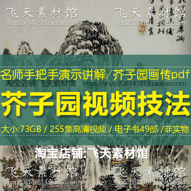 芥子园画谱传视频素材青绿山水花卉草人物梅兰竹菊临摹电子图册集