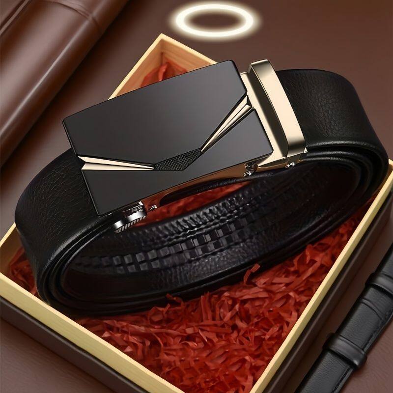 休闲风简约新款男士自动扣商务皮带休闲配裤腰带潮流年轻人男款