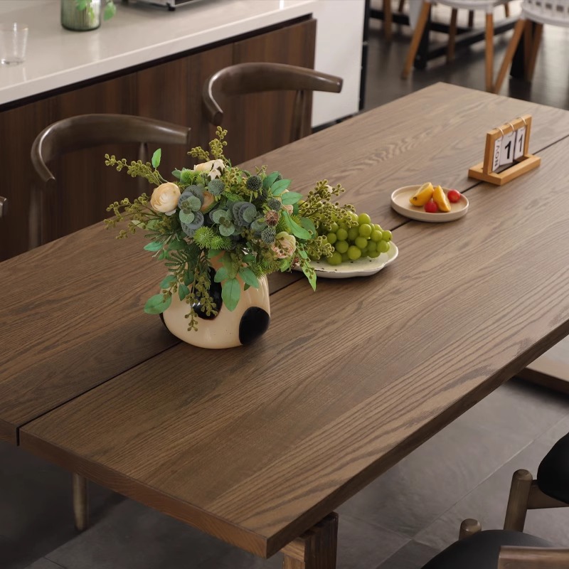 北欧莫比恩纯实木餐桌小户型简约美式白蜡木长方形书桌椅组合家用-封面