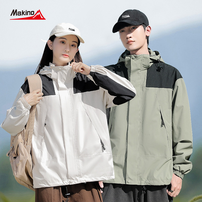 新款犸凯奴户外锋衣男女风防泼水行克套情侣冲防旅夹保暖防风防水