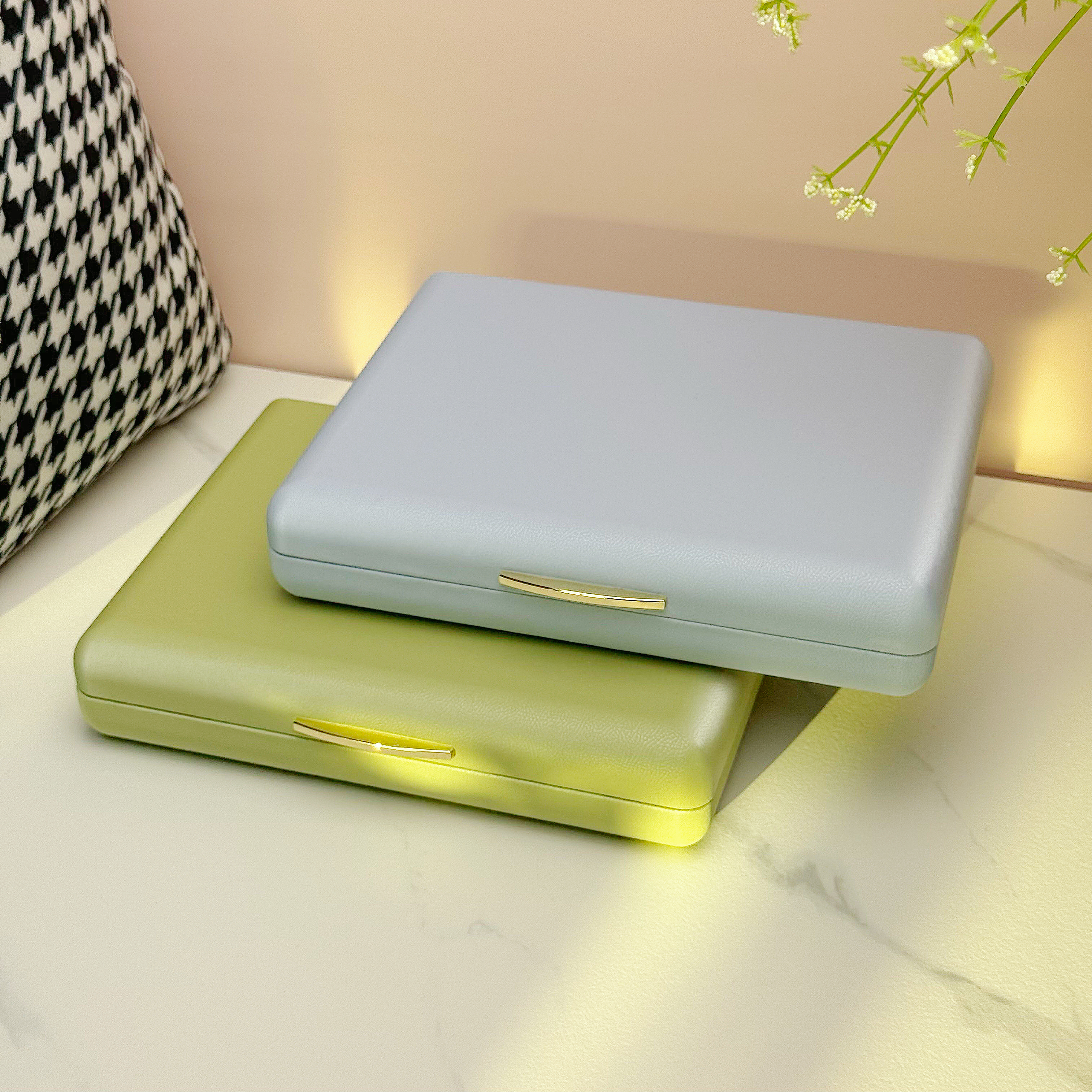 莫奈首饰收纳盒金属扣珠宝礼品盒