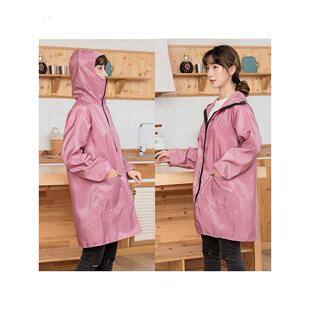 做饭防油烟炒菜穿的厨房罩衣防护服带帽子围裙女家用防水防油衣服