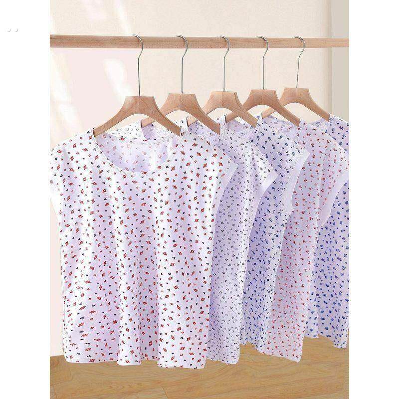 中老年人背心女纯棉妈妈夏季老人汗衫大码宽松老太太全棉针织内衣