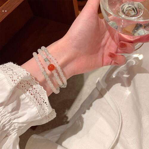 新中式国风手串女款复古天石文玩学生盘玩串珠小众精致手链手饰