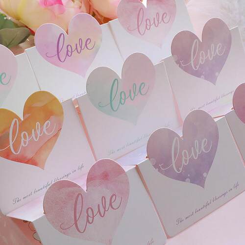 厂家创意通用爱心贺卡 情人节送人卡片 活动节日贺卡母亲节订 制