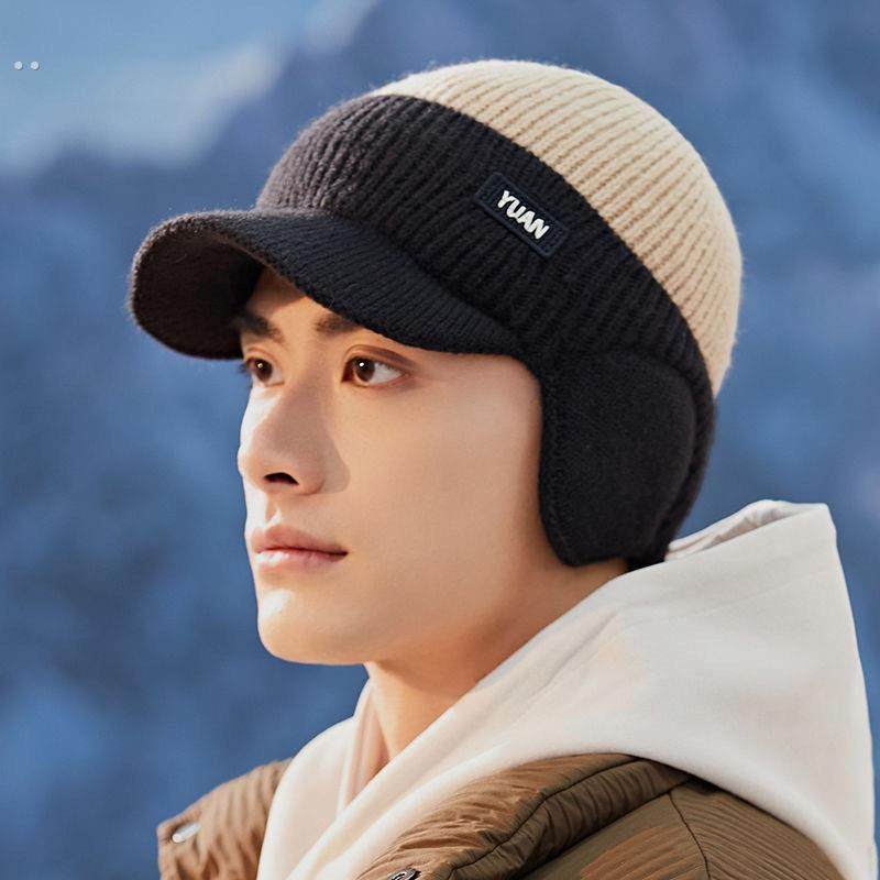 帽子男士秋冬季中老年保暖护耳老人帽爸爸爷爷防寒针织加绒毛线帽