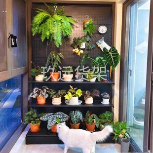 露营装备收纳架黑色洞洞板货架置物架多功能便携户外用品展示架