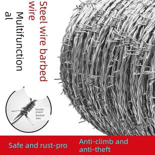 热镀锌钢丝刺绳双股加密刺丝铁围栏围墙刺网防盗铁蒺藜围栏铁丝网
