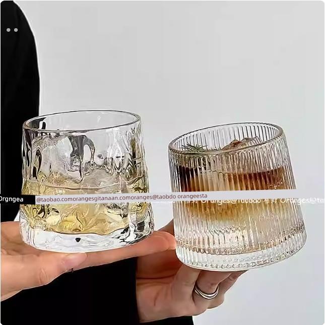 小众覆古威士忌酒杯洋酒杯冰美式拿铁杯咖啡杯冷萃杯饮品杯玻璃杯