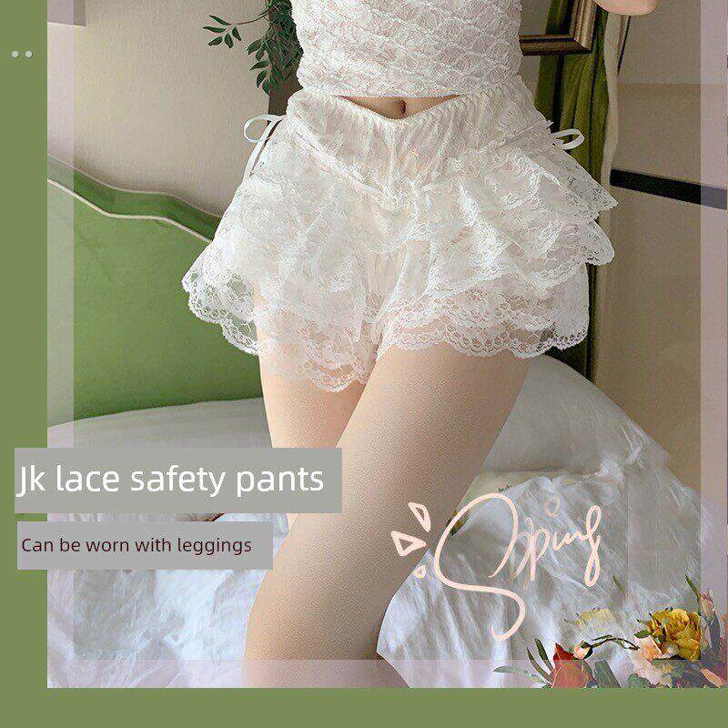 法式纯欲白色蕾丝半身裙女夏季短裙高腰性感纱裙蛋糕蓬蓬伞裙裙子