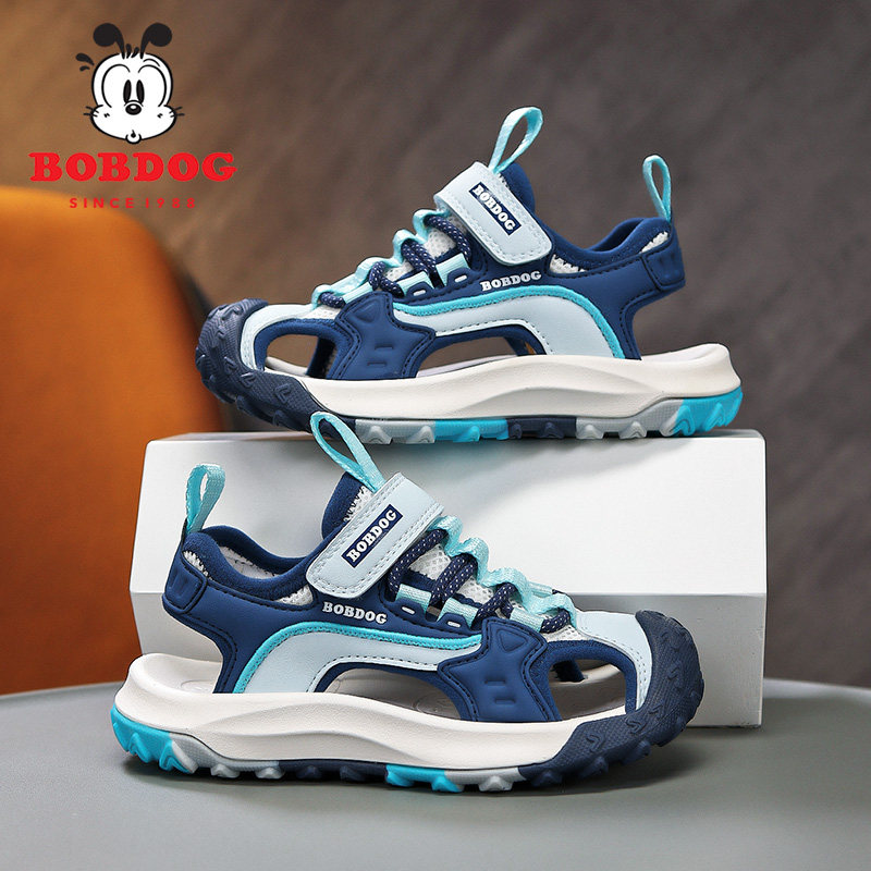 巴布豆童鞋男童包头凉鞋2026夏季新款男孩子小学生软底儿童沙滩鞋