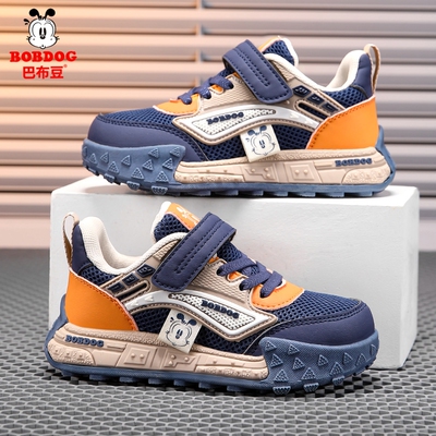 巴布豆男童鞋子运动鞋2026春秋季新款网面透气中大童男孩儿童板鞋