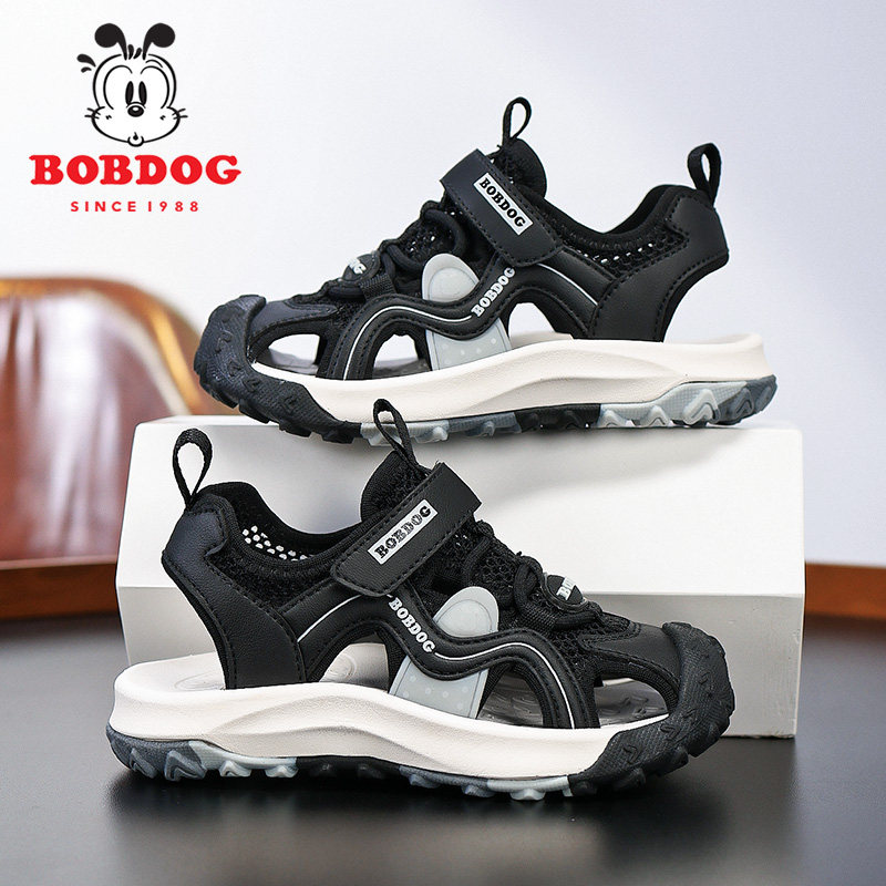 巴布豆男童包头凉鞋2026夏季新款男孩子小学生软底防滑儿童沙滩鞋