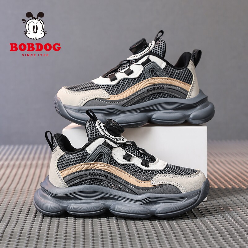 巴布豆童鞋男童运动鞋2026夏季新款网面透气小学生软底儿童跑步鞋