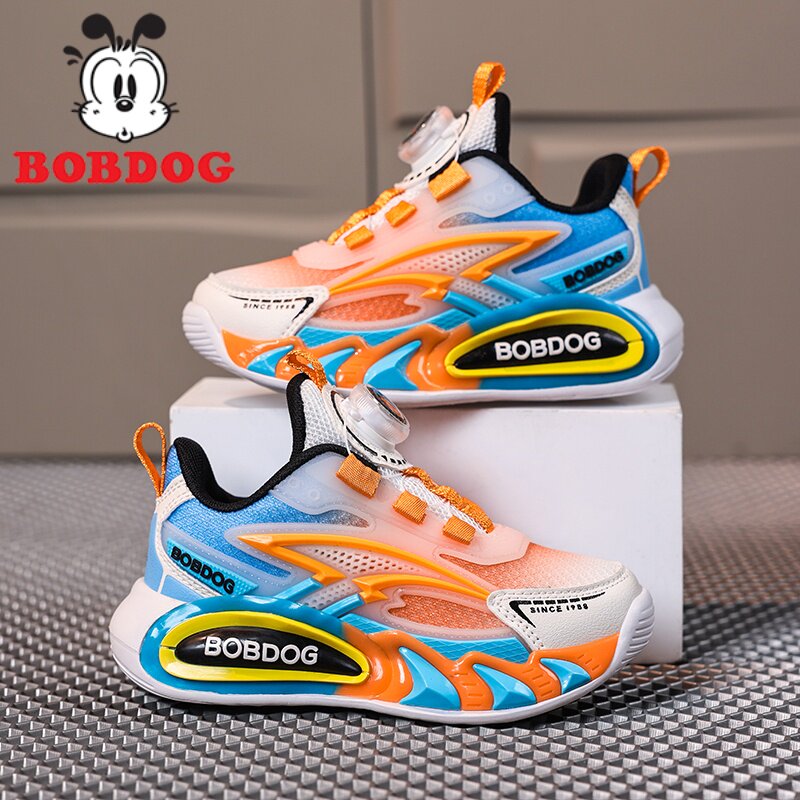 巴布豆男童鞋子运动鞋2026春秋新款透气网鞋中大童男孩儿童跑步鞋