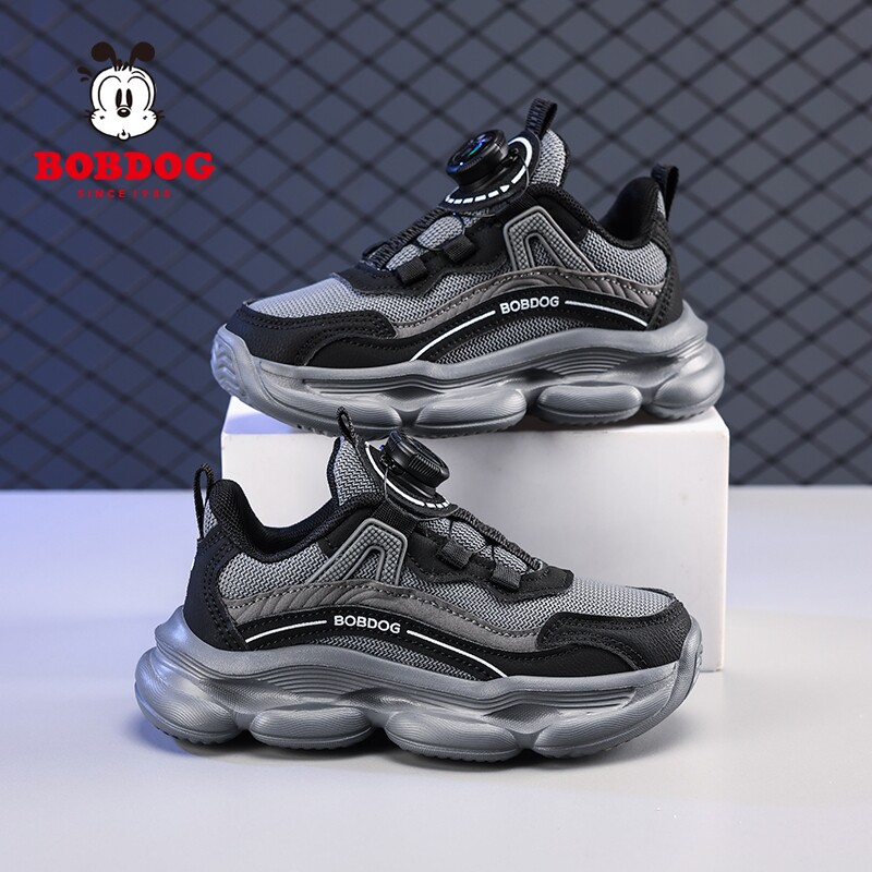 巴布豆男童鞋子运动鞋2026春秋新款网面透气男孩子软底儿童休闲鞋