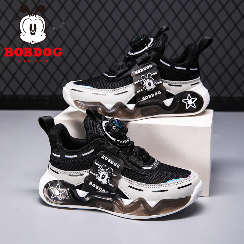 巴布豆男童鞋子2026春秋季新款男孩子网面透气男孩百搭儿童运动鞋