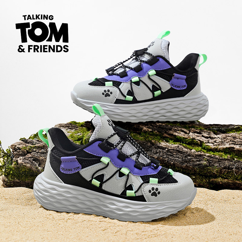 汤姆猫男女童运动鞋2026春秋季新款网面透气中大童男孩儿童跑步鞋
