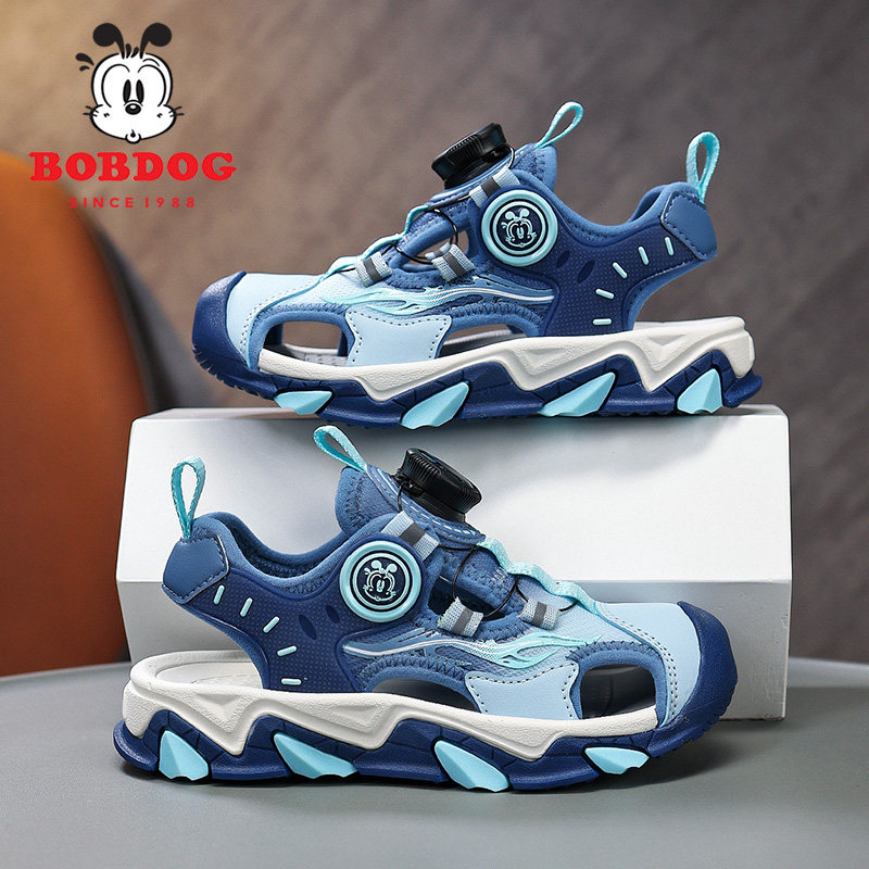 巴布豆童鞋男童包头凉鞋2026夏季新款透气男孩子小学生儿童沙滩鞋