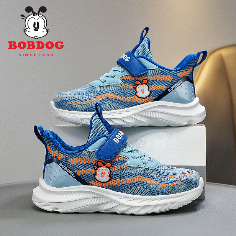 巴布豆男童运动鞋子2025春秋季新款网面透气儿童小学生休闲跑步鞋