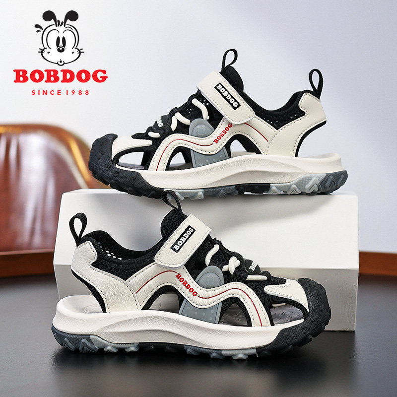 巴布豆童鞋男童包头凉鞋2026夏季新款男孩子小学生防滑儿童沙滩鞋