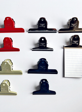 日本hightide penco票据夹金属复古夹子学生收纳彩色高颜值手帐夹