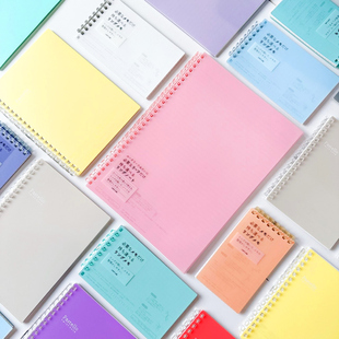 日本LIHIT LAB.喜利彩色透明活页线圈本纯色学生笔记本商务记事本