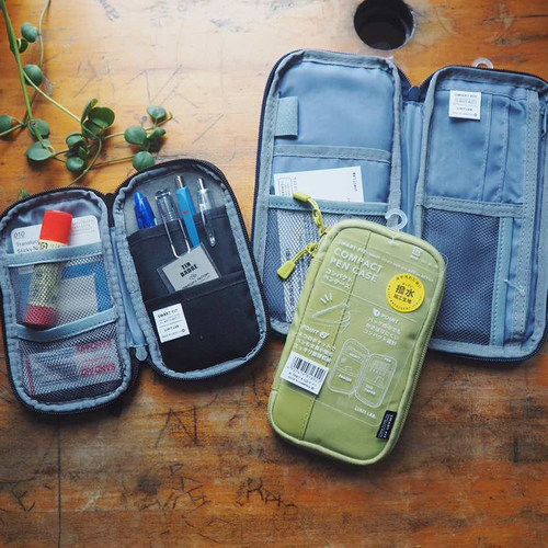 日本LIHIT LAB.喜利ACTACT三角大开口笔袋便携收纳袋初高中生文具