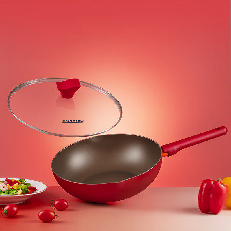 法克曼鸿运炒锅不粘锅炒菜锅30cm燃气电磁炉通用(赠硅胶中式锅铲)