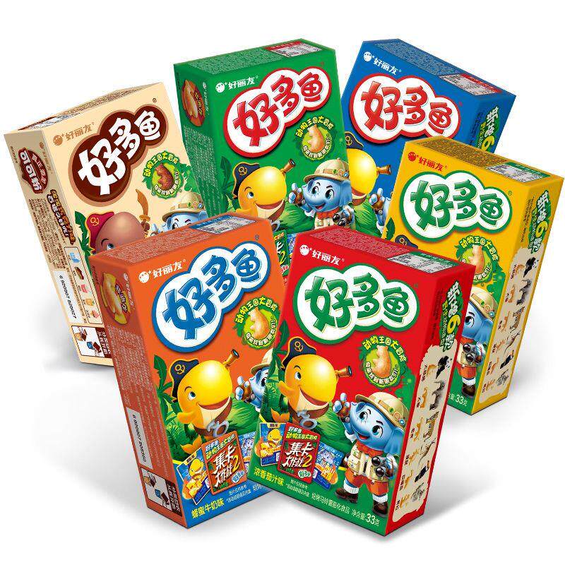 新货好多鱼6连包零食小饼干小孩儿童零食健康休闲食品小吃