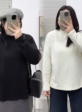 300斤大码2025新款秋季款胖妹妹遮肚外穿德绒长袖女通勤宽松上衣