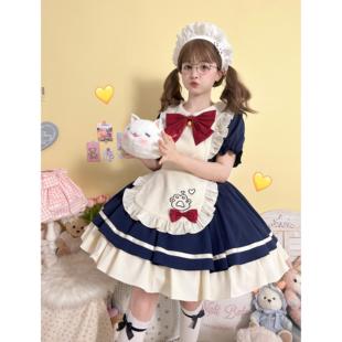 链接直接拍 猫咪餐厅 可爱op狗短小女仆lolita连衣裙围裙 全款
