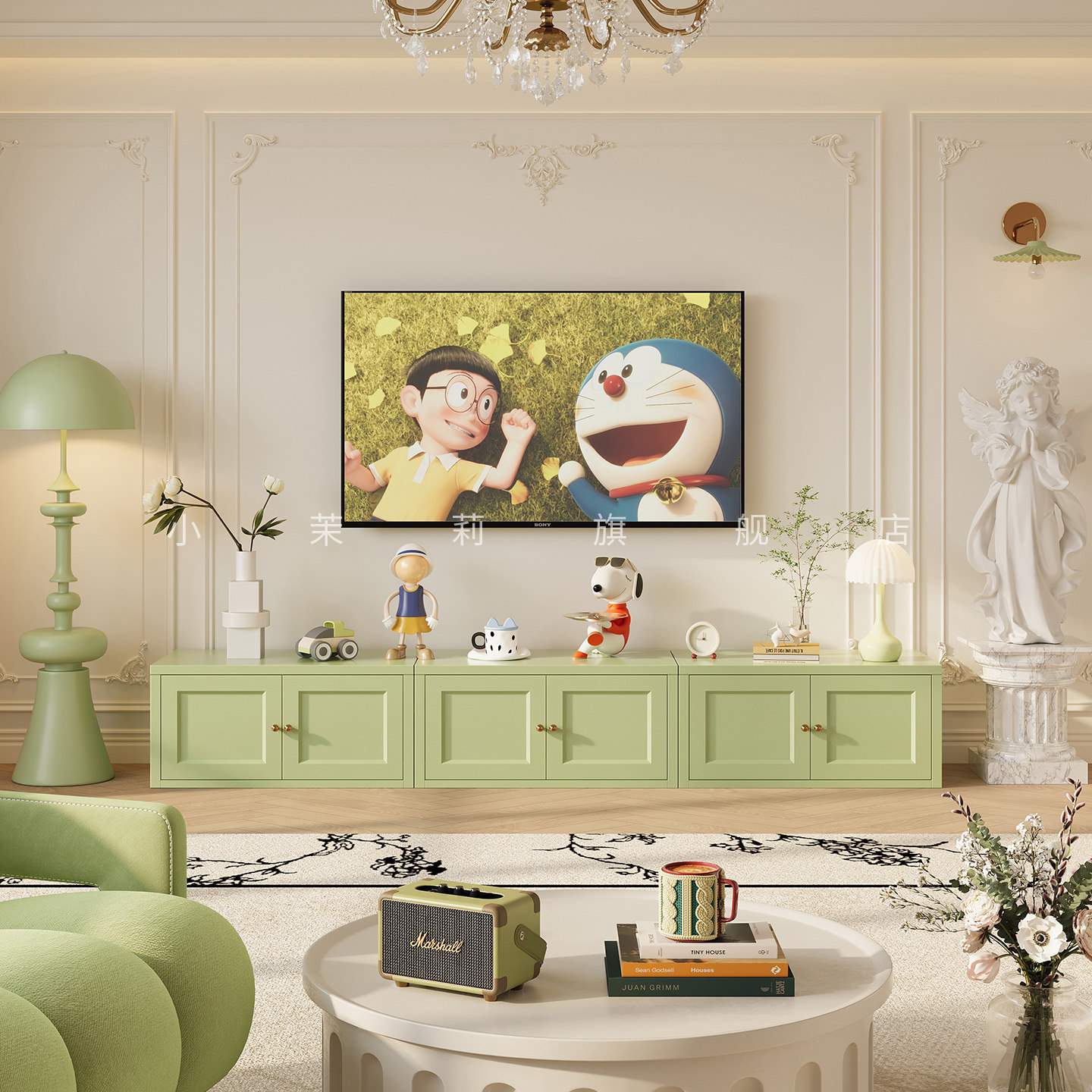 2026新款电视柜带柜门客厅家用轻奢落地式收纳储物铁皮柜电视机柜