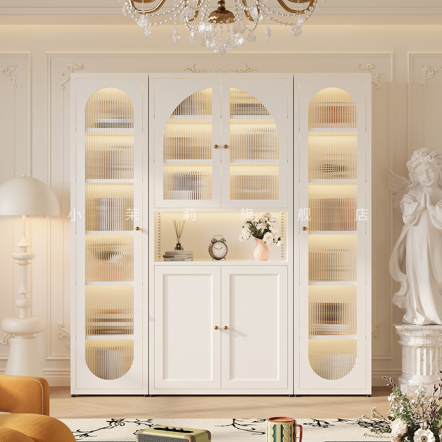 盛耐法式奶油风书柜儿童书房书架