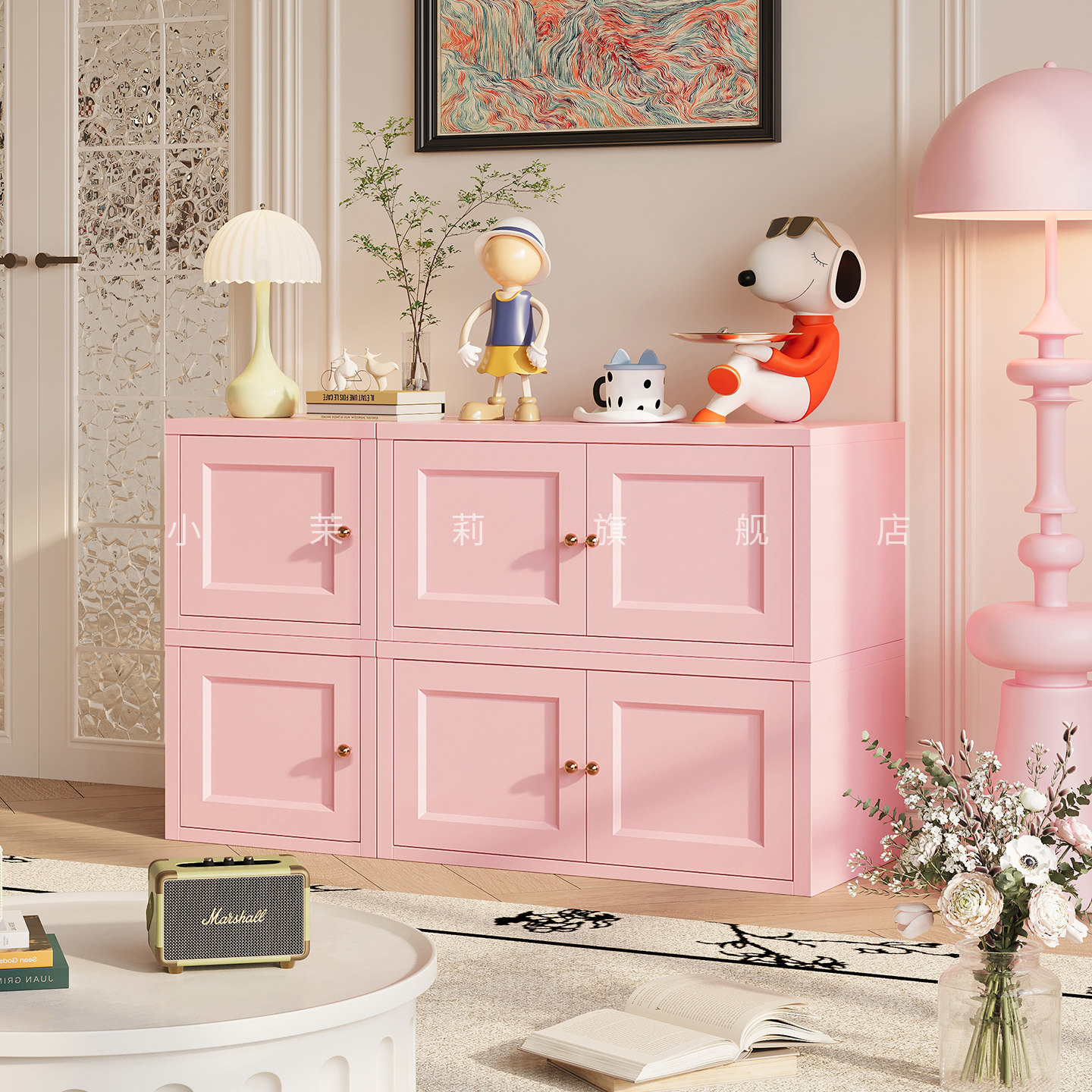 钢制简约儿童书柜书架置物架客厅落地创意多巴胺收纳柜自由组合柜