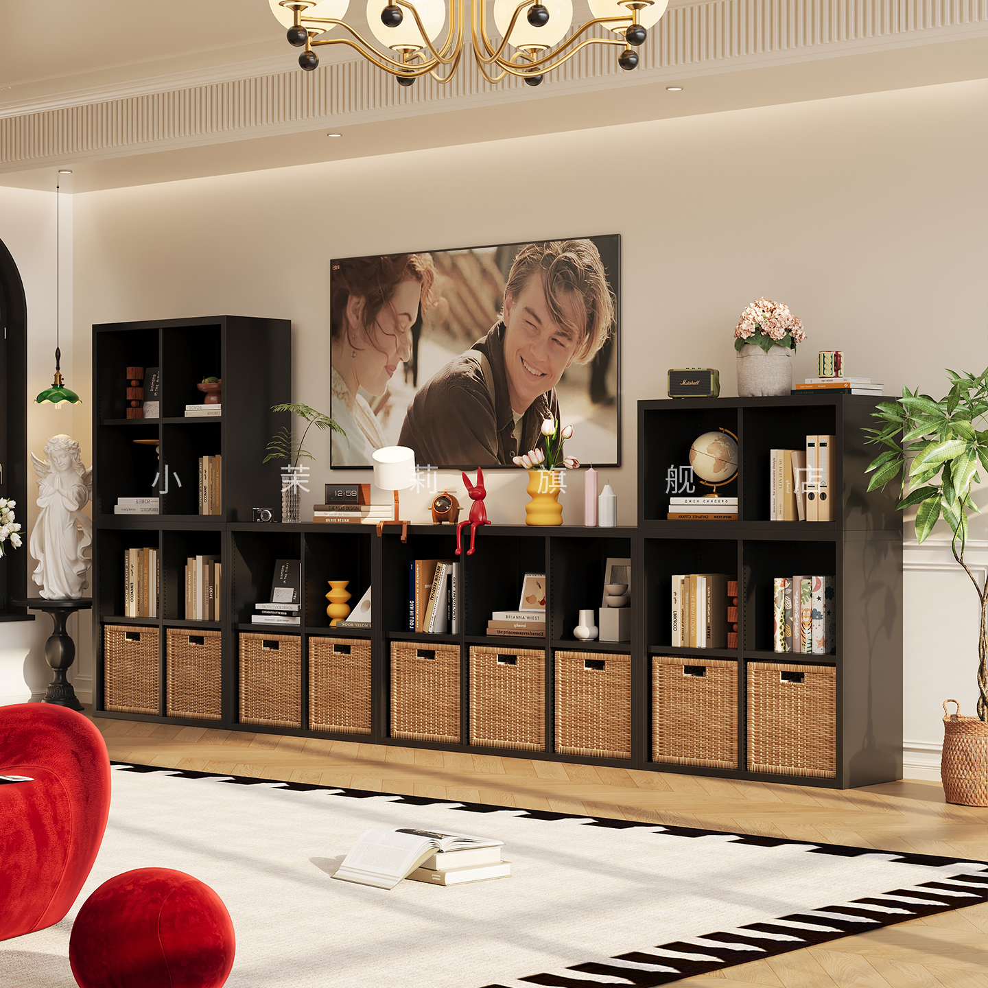 复古风金属自由组合格子柜