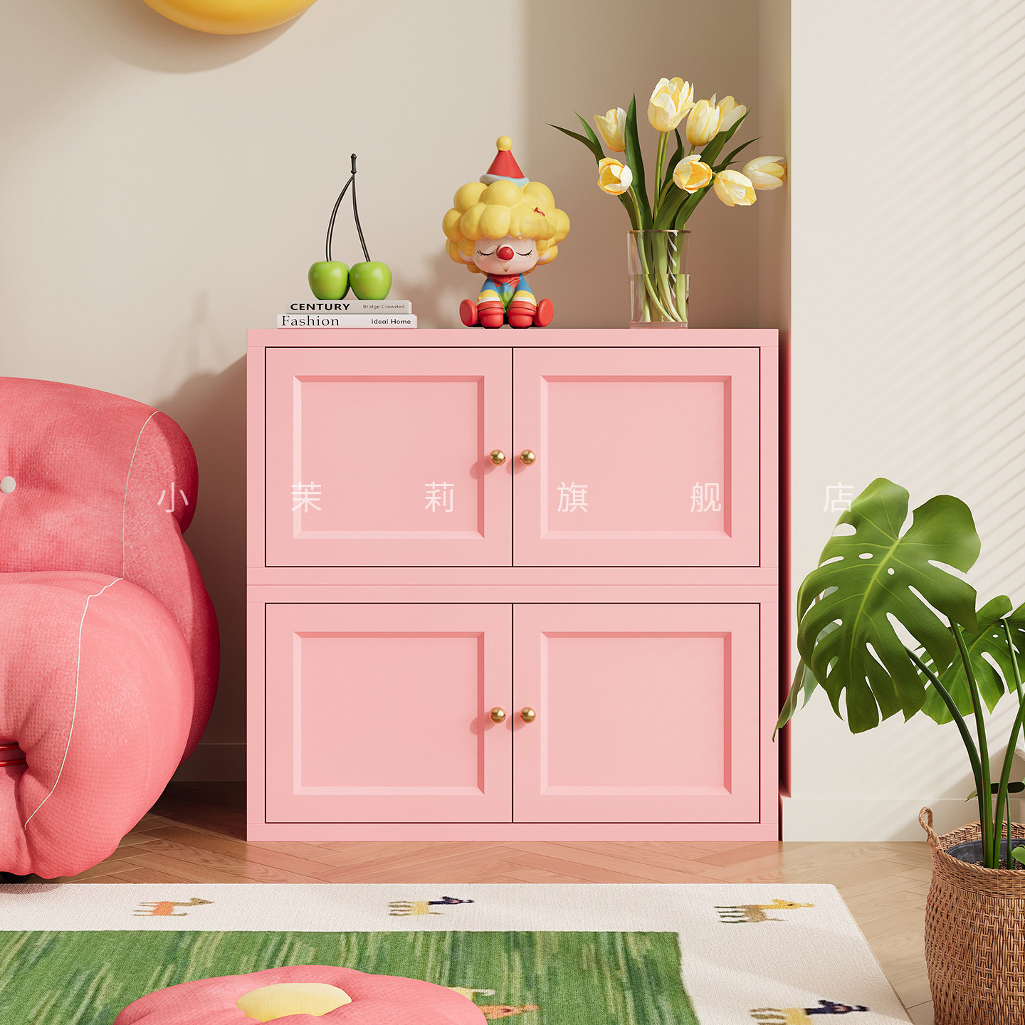 家用儿童书架小型铁艺绘本玩具模块柜自由组合落地书柜矮柜置物柜,住宅家具,书架,淘宝优惠券,粉丝福利购,淘宝优惠卷