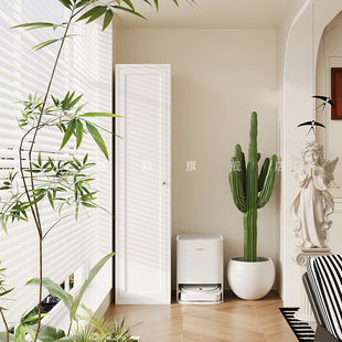 钢制阳台窄柜收纳柜防晒铁皮家用墙角落地储物置物柜矮柜杂物柜子