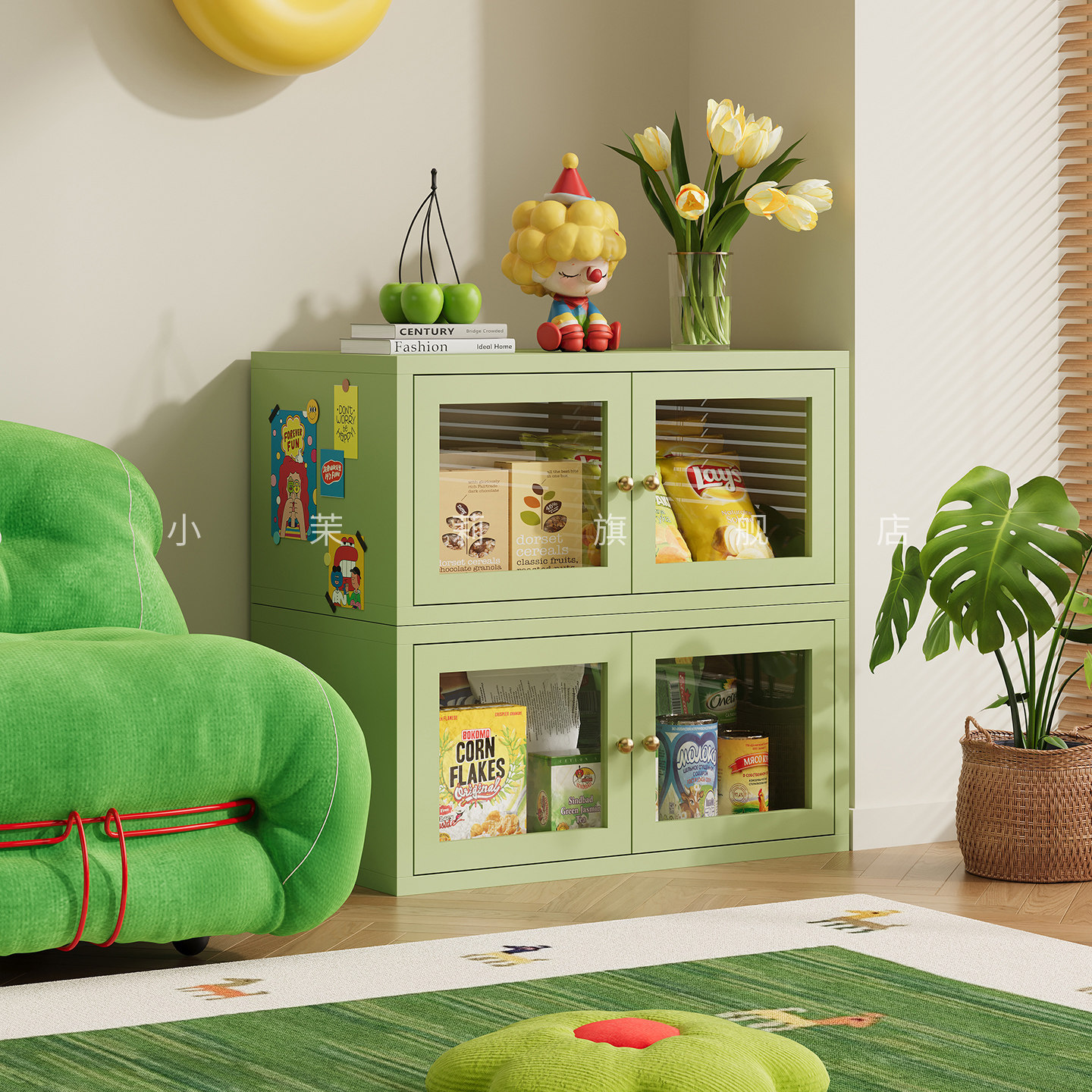 无甲醛铁艺斗柜储物柜窄柜客厅靠墙家用落地柜自由组合置物收纳柜