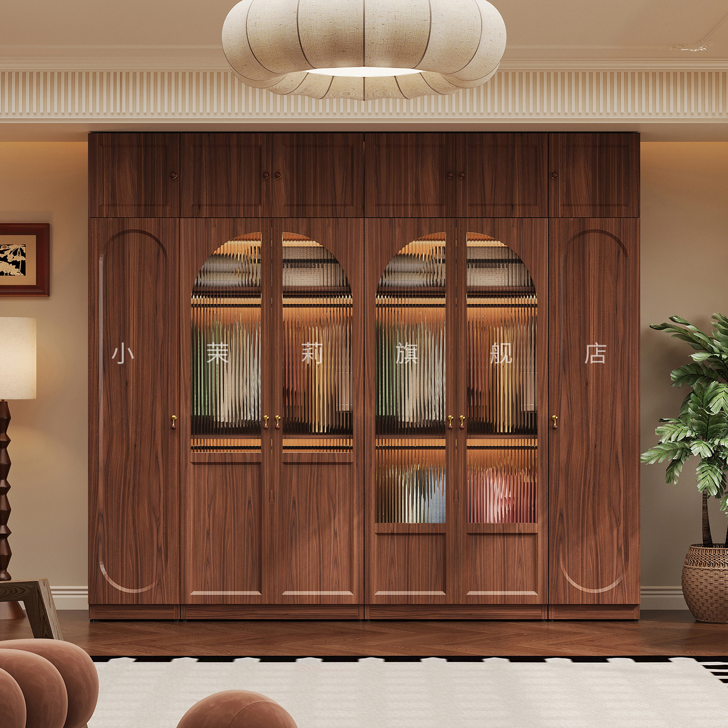 家用卧室中古风金属衣柜