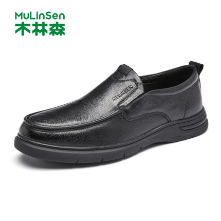 木林森品牌男鞋舒适商务风断码清仓男士休闲皮鞋中老年真皮爸爸鞋