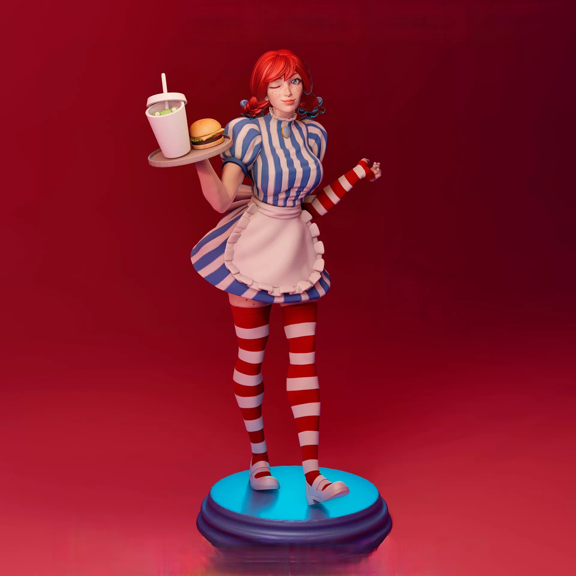 服务生温蒂双体版  3D打印文件，可打印模型