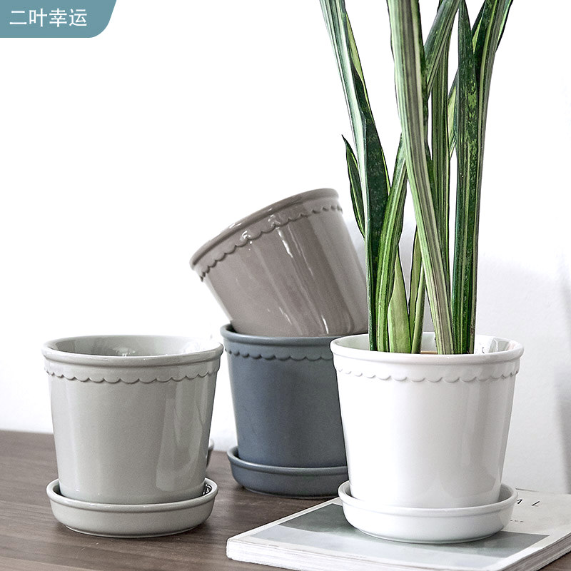 二叶幸运 莫兰迪21新款室内花盆虎皮兰马卡龙色北欧简约ins带托盘,鲜花速递/花卉仿真/绿植园艺,花盆,淘宝优惠券,粉丝福利购,淘宝优惠卷