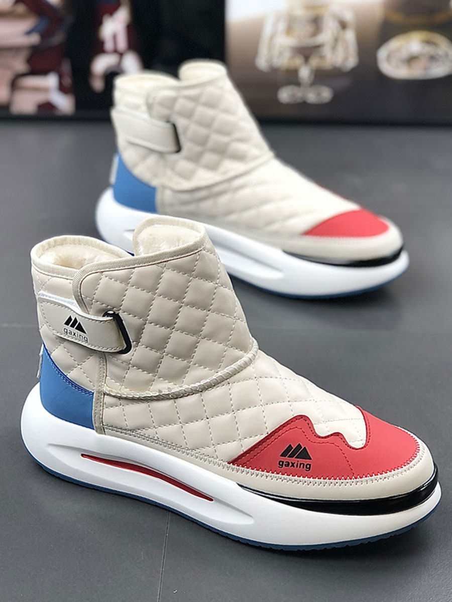 MENS SHOES: WINTER NEW VELVET HIGH-TOP WARM SNOW COTTON THICK-SOLED SLEEVE TRENDY FASHION VERSATILE COTTON SHOES CASUAL SHOES